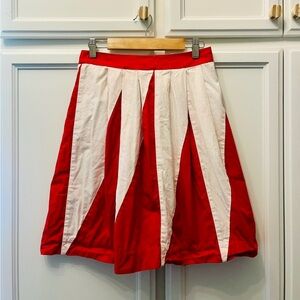 Red and White Vintage Women's A-line Skirt